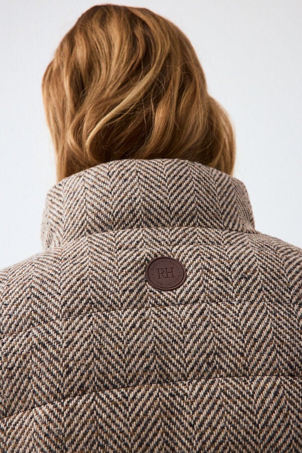 Pedro del Hierro Herringbone short parka Brown