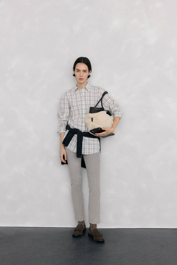 Pedro del Hierro Calças push-up de veludo Cizento