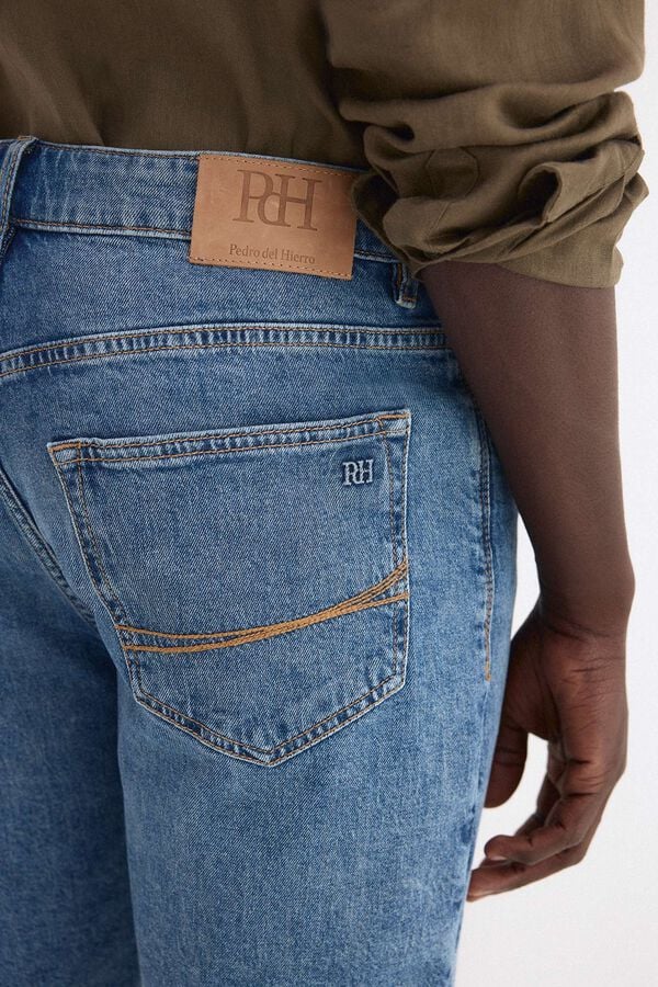 Pedro del Hierro Denim regular Bermuda shorts Blue