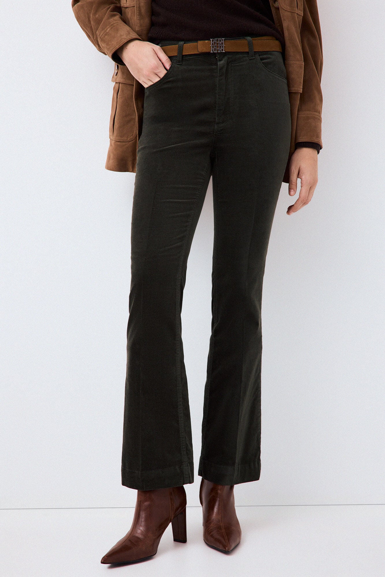 Pedro del Hierro Velvet flare trousers