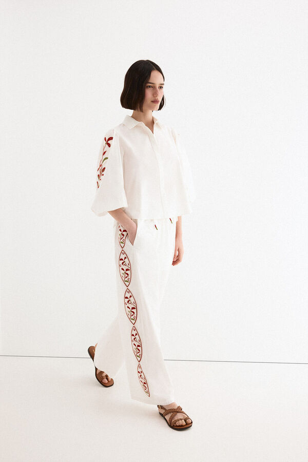 TFP by Tamara Falc&oacute; Embroidered trousers Ecru