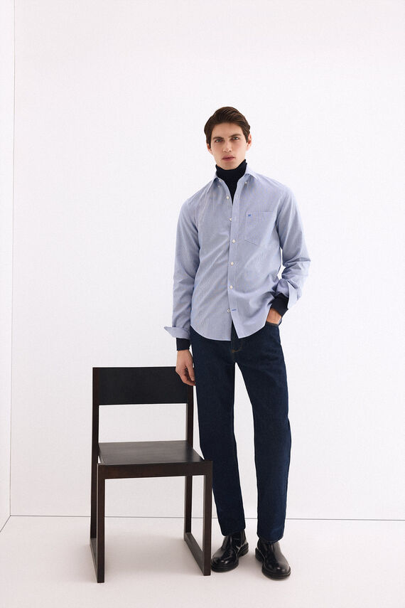 Camisa non iron + antimanchas rayas