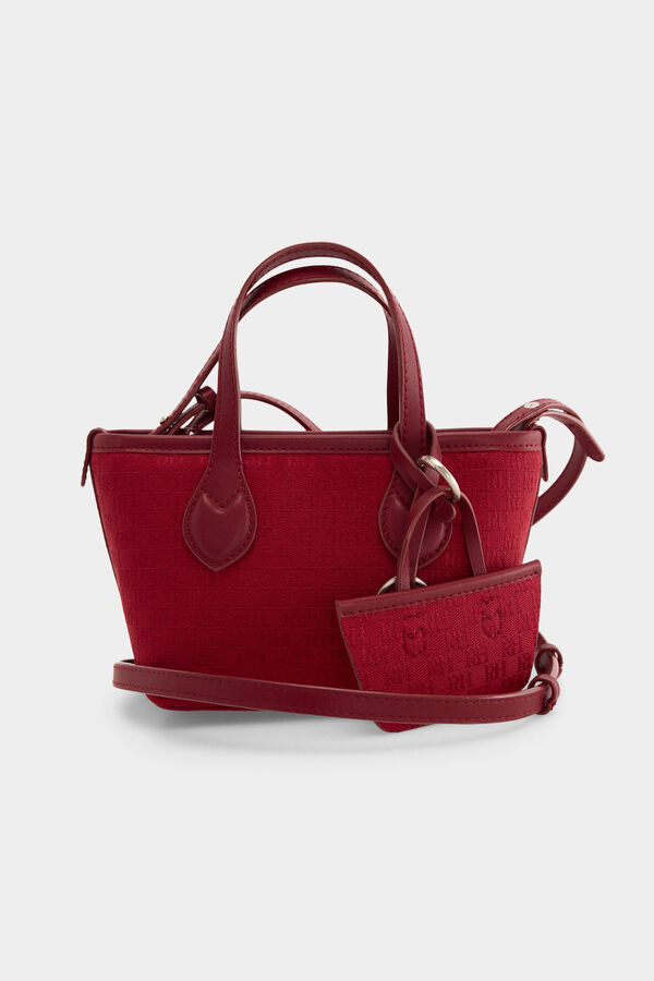 Pedro del Hierro Mala tote bag mini jacquard Bordeaux