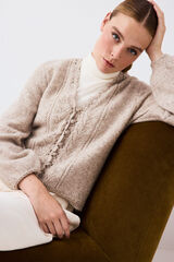 Pedro del Hierro Crochet romantic jacket Beige