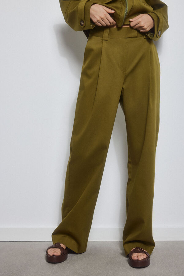 Pedro del Hierro Khaki trousers with dart Green