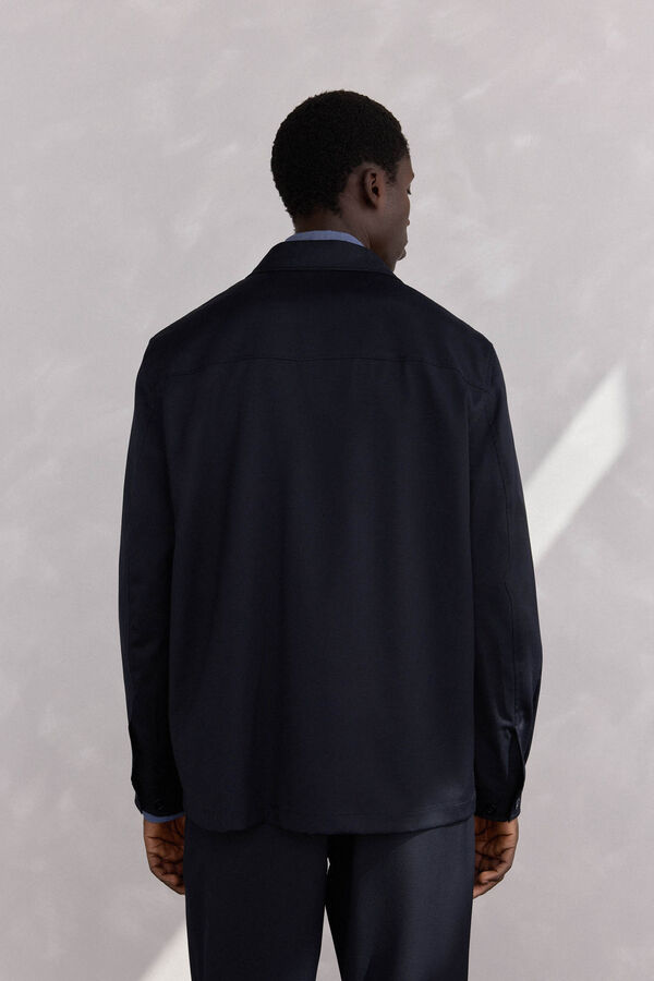 Pedro del Hierro wool suit overshirt Blue