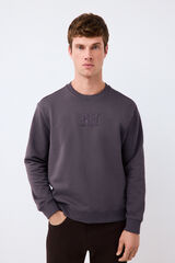 Pedro del Hierro Sweatshirt com logo gola caixa Cizento