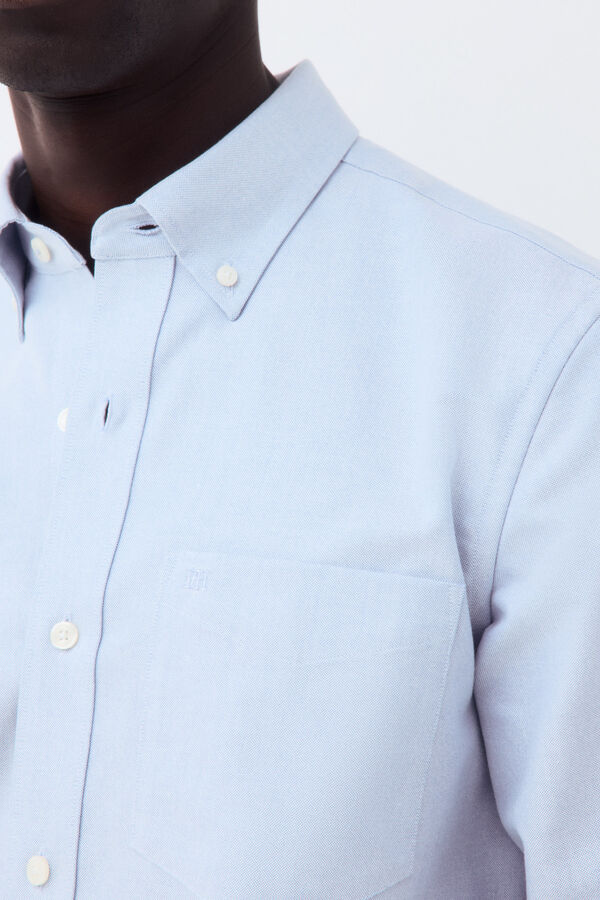 Pedro del Hierro Plain oxford shirt Blue