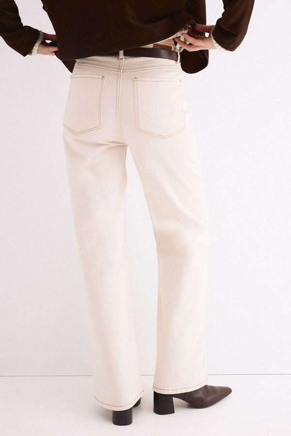 Pedro del Hierro Basic wide leg jeans Beige