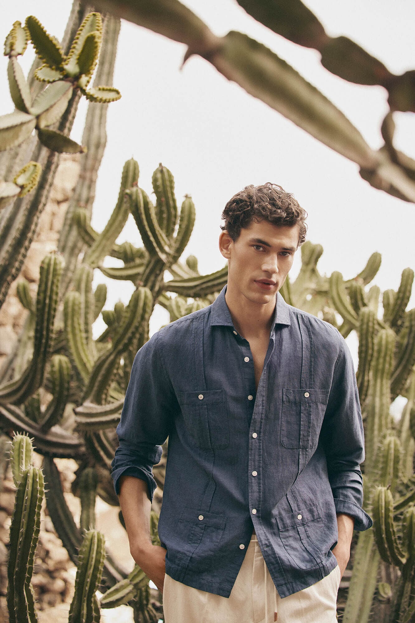 Pedro del Hierro Guayabera em linho