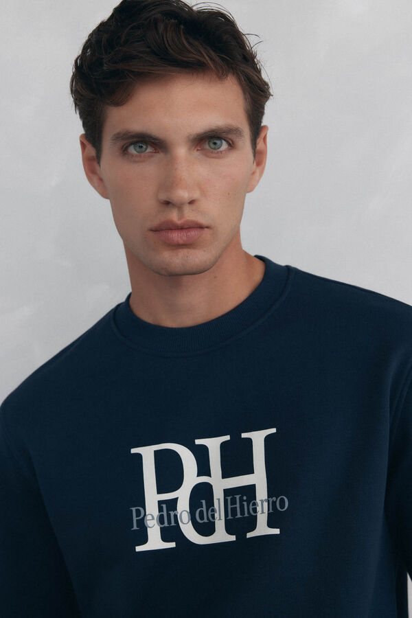 Pedro del Hierro Sudadera cuello caja big logo Azul
