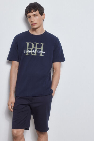 Pedro del Hierro Logo print T-shirt Blue