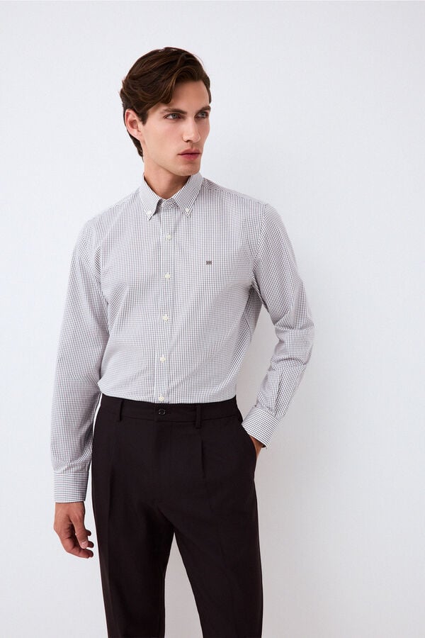 Pedro del Hierro Plaid shirt Grey