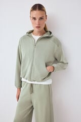 Pedro del Hierro Soft touch hooded sweatshirt Green