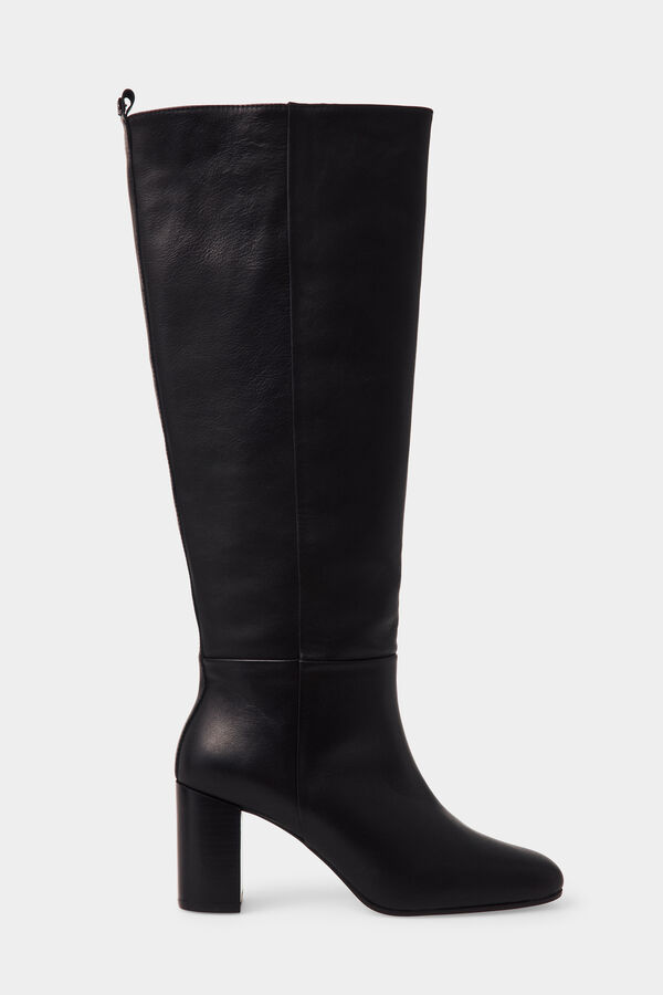 Pedro del Hierro Leather high heel boot Black