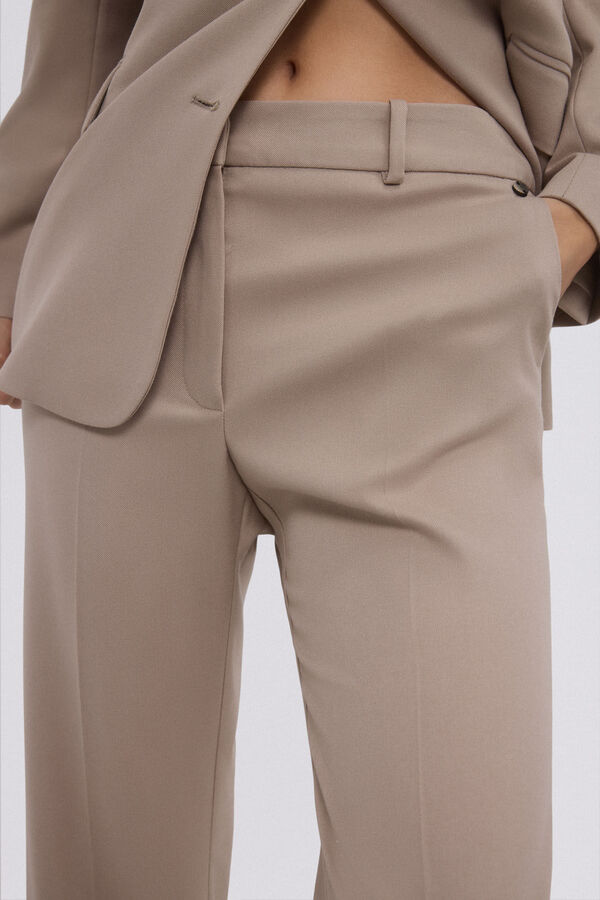 Pedro del Hierro Pantalón traje largo recto Gris