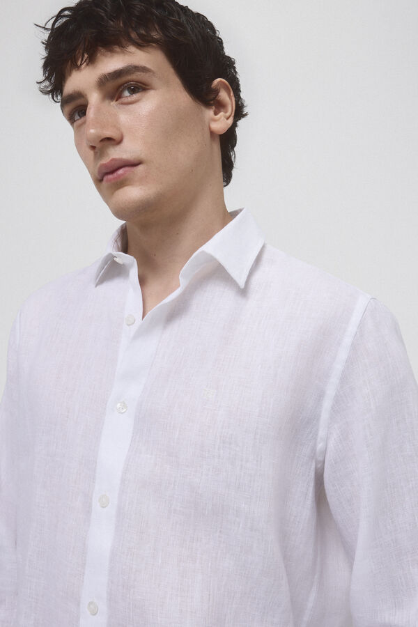 Pedro del Hierro Plain linen shirt White