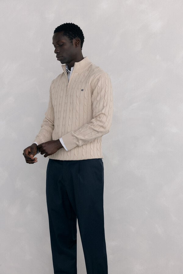 Pedro del Hierro Trucker neck jumper Beige