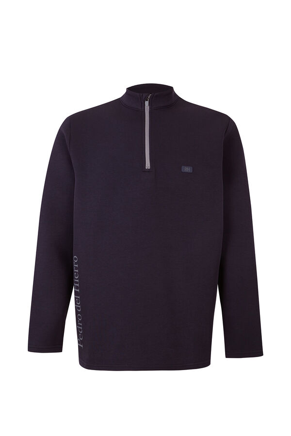 Pedro del Hierro Sudadera t&eacute;cnica Golf cuello camionero Azul