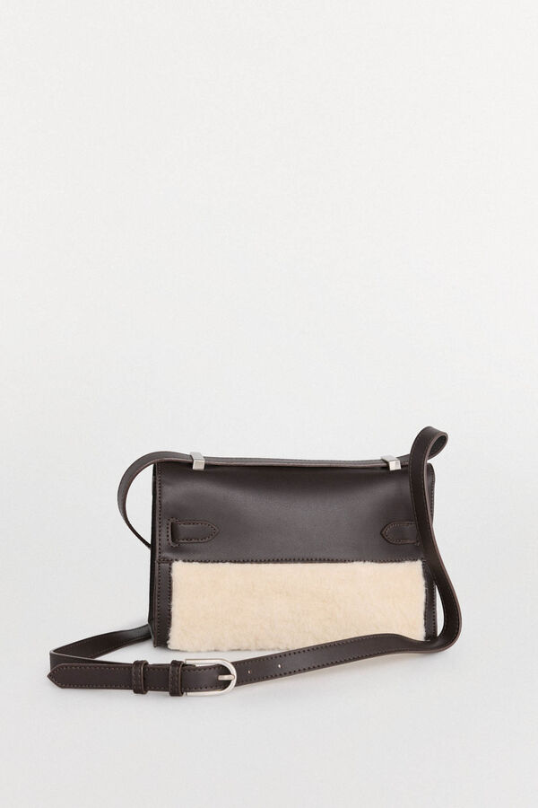 Pedro del Hierro Convertible sheepskin shoulder bag Brown