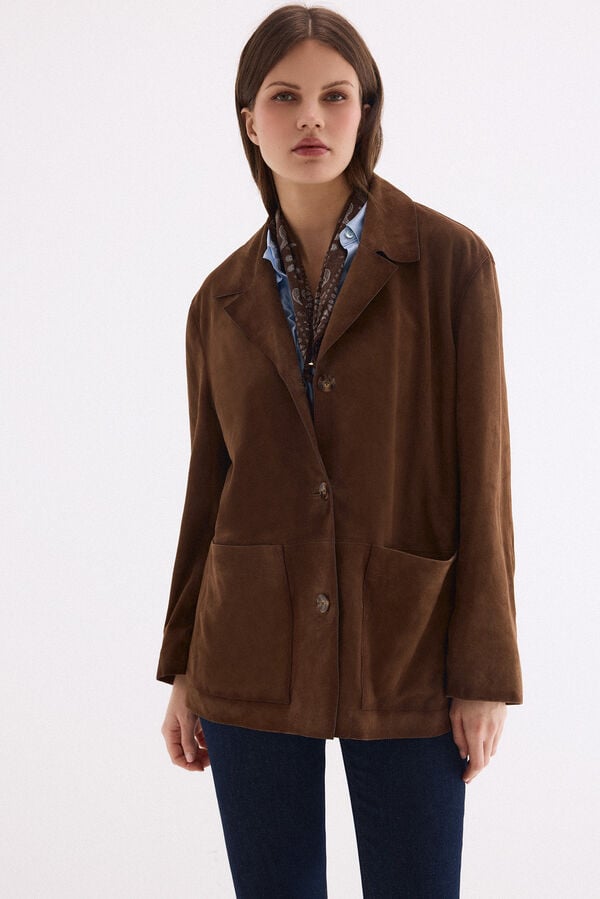 Pedro del Hierro Suede jacket Beige