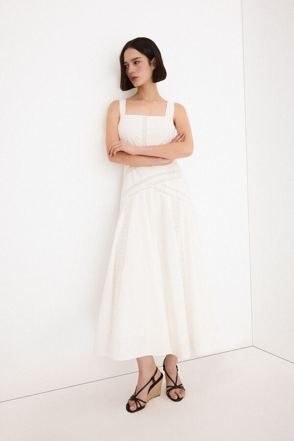 TFP by Tamara Falc&oacute; Embroidered straps dress Ecru