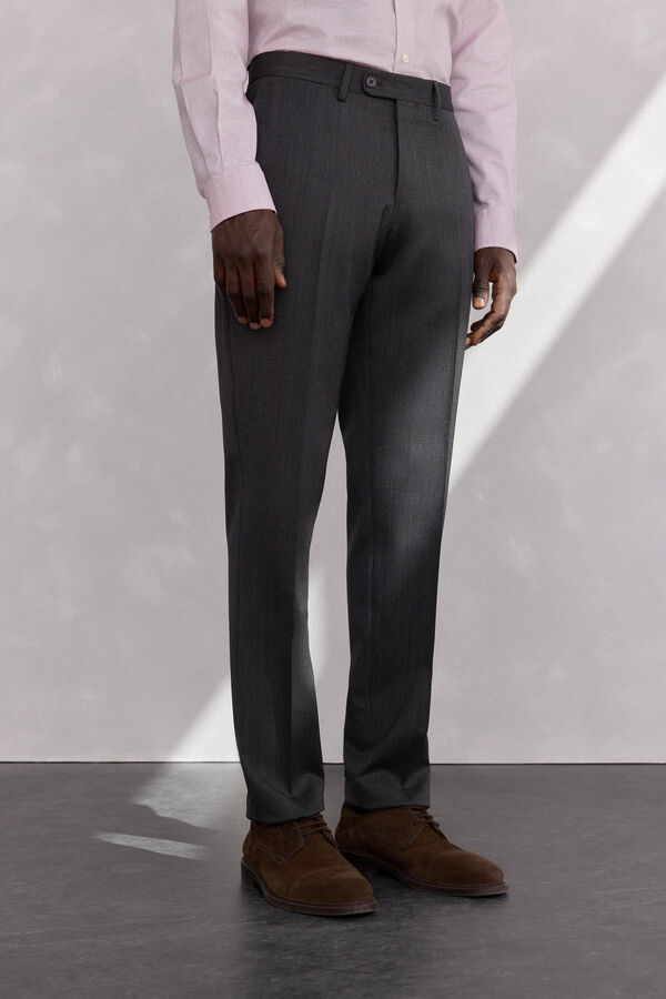 Pedro del Hierro Grey bi-stretch slim fit structured trousers Grey