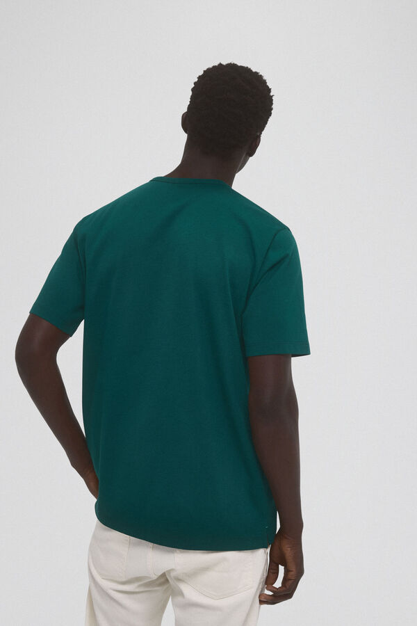 Pedro del Hierro Camiseta básica con logo bordado Verde