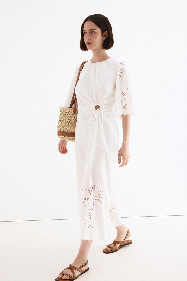 TFP by Tamara Falc&oacute; Vestido bordado Branco