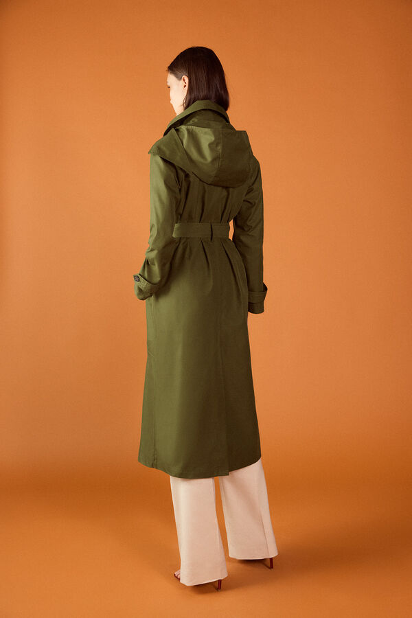 TFP by Tamara Falc&oacute; Long hooded trench coat Green