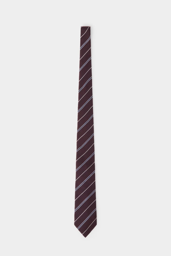 Pedro del Hierro Extra-fine silk tie Brown