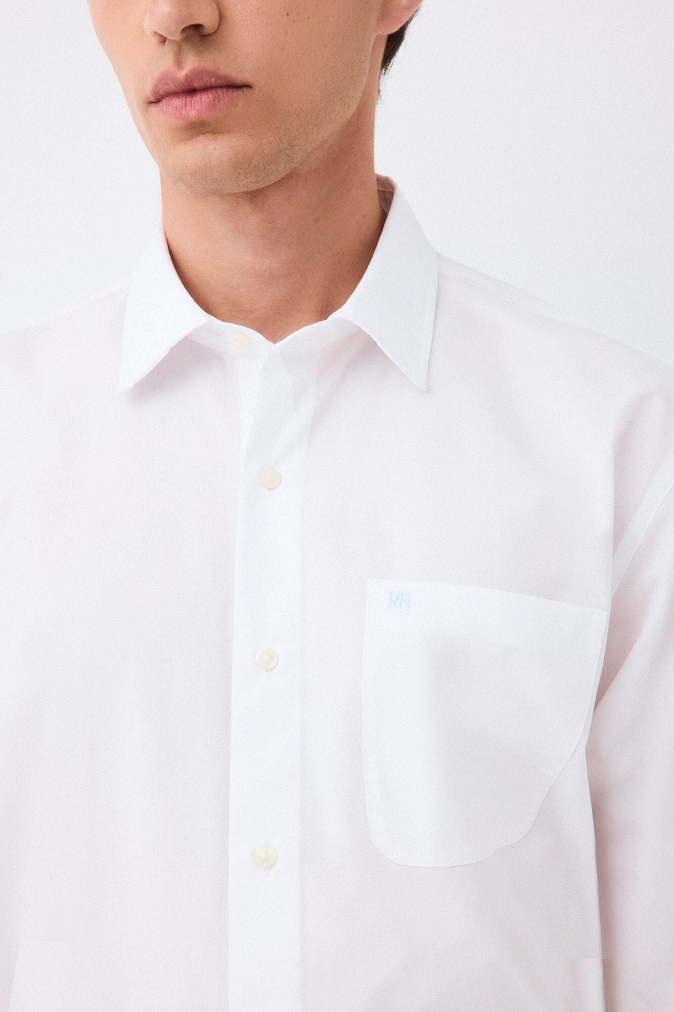 Pedro del Hierro Camisa lisa em popelina relax fit