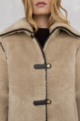 Pedro del Hierro Snap-on fur jacket Ecru