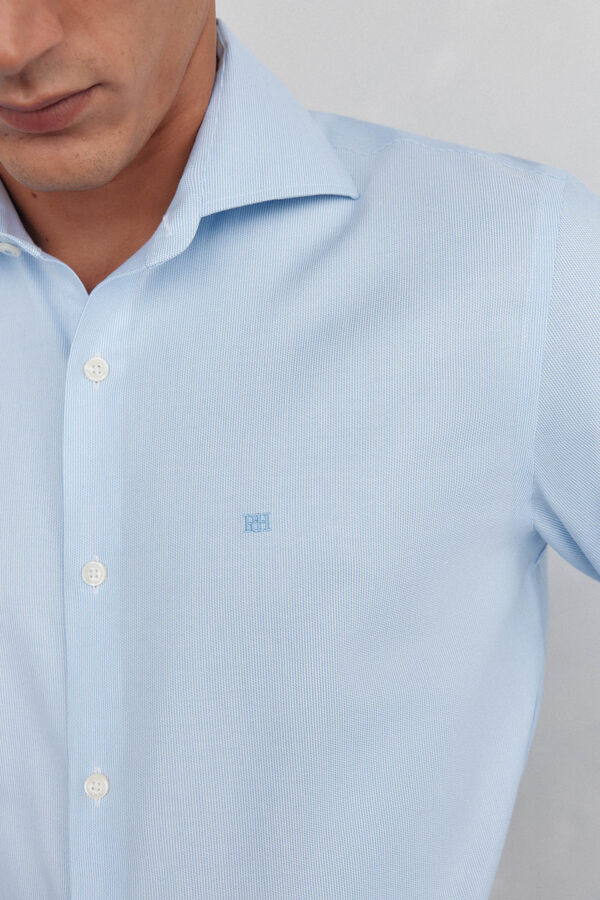 Pedro del Hierro Striped dress shirt, non-iron + anti-stain White