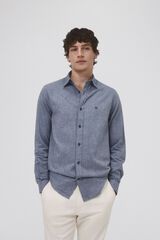 Pedro del Hierro Camisa de sarja com toque de caxemira suave Azul