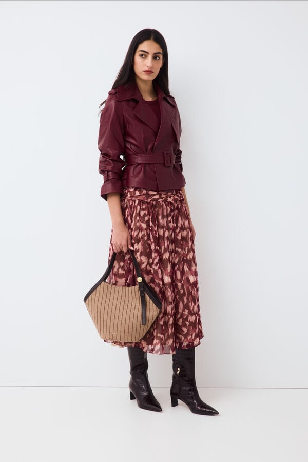 Pedro del Hierro Printed long skirt Beige