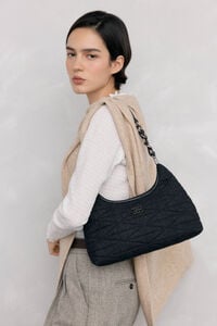 Pedro del Hierro Quilted hobo bag with leather handle and chain