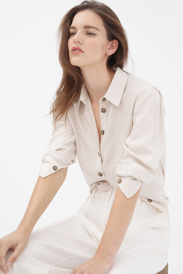 Pedro del Hierro Fluid viyella blouse Ecru