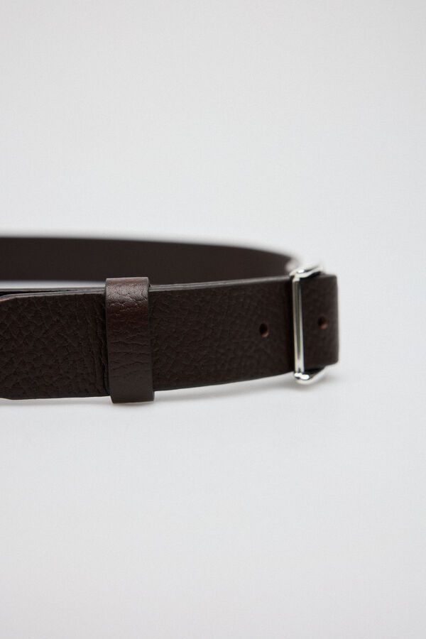 Pedro del Hierro Plain leather belt Brown