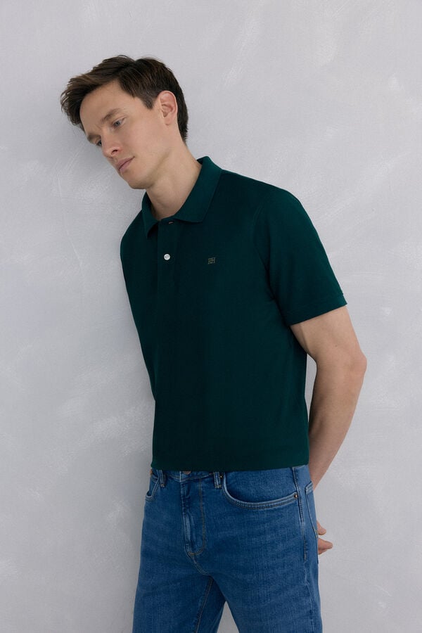 Pedro del Hierro Basic piqué polo shirt Green