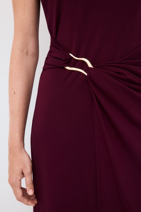 Pedro del Hierro Gold fitted dress Burgundy