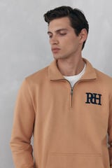 Pedro del Hierro Vespa neck sweatshirt Brown