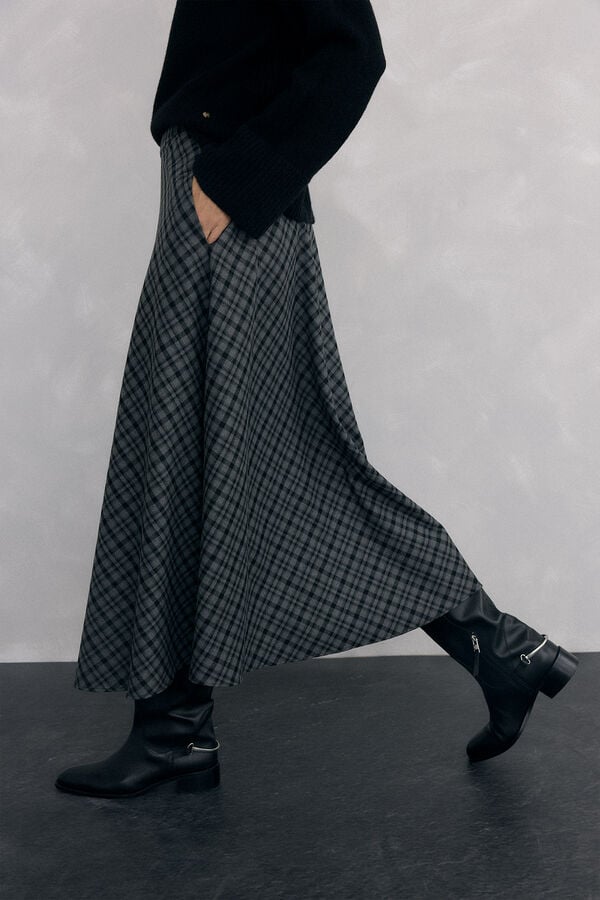 Pedro del Hierro Falda midi capa cuadros Several