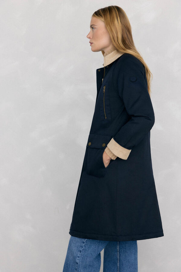 Pedro del Hierro Long waxed parka Blue