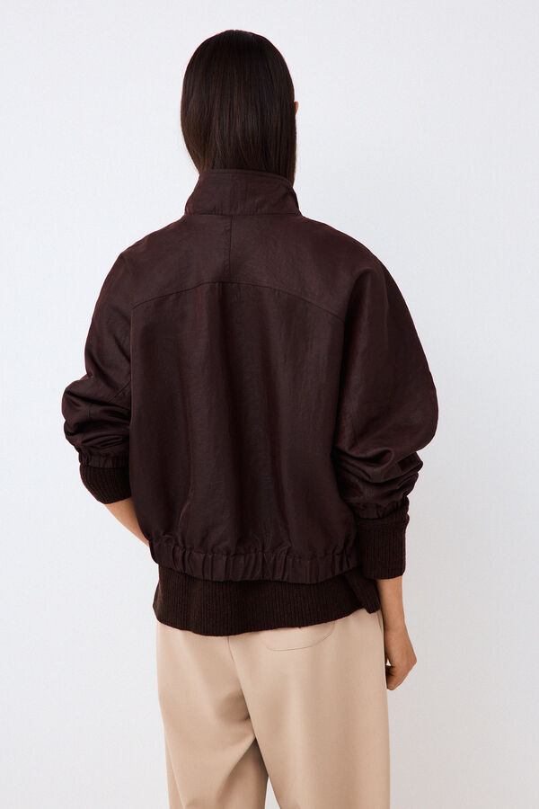 Pedro del Hierro Chocolate brown bomber jacket Brown