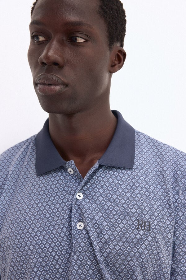 Pedro del Hierro Golf print polo shirt Blue