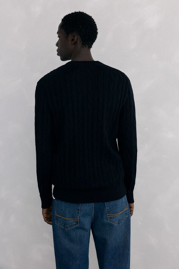 Pedro del Hierro Cotton and cashmere sweater Black