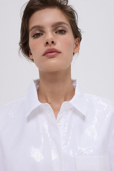 Pedro del Hierro Shirt with sequin detail White