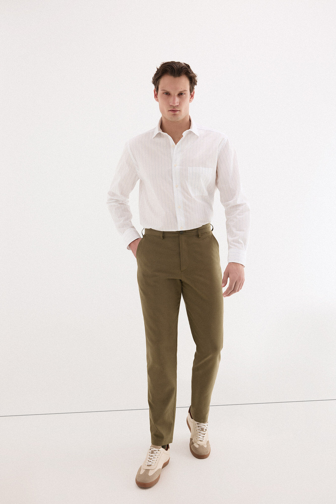 Pedro del Hierro Linen worker regular trousers