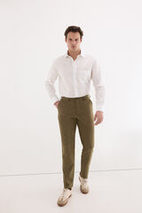 Pedro del Hierro Linen worker regular trousers Green